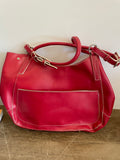 Red Faux Leather by Mossimo Shoulder Purse Bag Belt Strap Medium Size