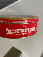 a** Collin Street Bakery Cookie Fruitcake Tin Original Deluxe Corsicana Texas Empty Holiday Christmas