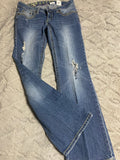 ** Womens/Juniors Southern Thread Size 29 Regular Blue Boot Cut Flare Distressed Low Rise