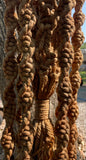 a* Vintage Macrame Hanging Plant Pot Glass Holder BOHO MCM 1970's 8’ Feet Long, Brown Jute