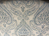 * New Waverly Inspirations Cotton Sewing Fabric Faded Blue & Green Damask 2+ Yards x 44”
