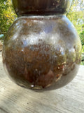 €a** Vintage Pottery Brown Glaze 5.5” Bud Flower Vase