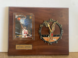 <€€ Vintage 1991-1992 MICHAEL JORDAN Sports Clock Plaque Triple Double Card by Tipps Stadium Club