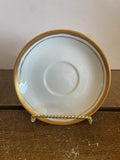 *^ Set/5 5.5” White Tea Cup Saucers With Gold Rim Unbranded