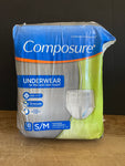 * New Rexall Composure Underwear for Men 18 ct Small/Medium 28”-40” Waist Outer Guard