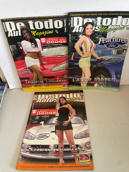 <€€ Vintage 2005 LATINO AUTO TRADER Car Ad Magazines SET/3 Atlanta Georgia Dealerships