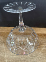 (Add) <€€ Crystal Cut Glass Compote Pedestal Candy Dish Fruit Bowl Centerpiece