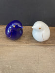 (Add) <€€ Mikimoto International Small Blue and White w/Gold Porcelain Bird Salt and Pepper Shakers