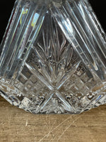 <€€ Bohemia Czech Republic Diamond Cut 24% Lead Crystal Liquor Decanter Bottle w/ Stopper Barware