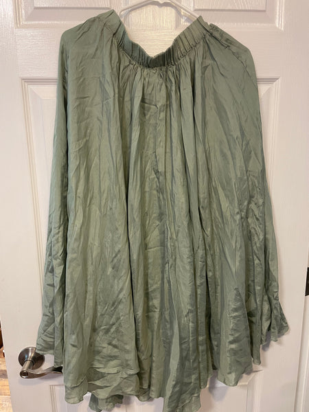Womens/Juniors Medium Light Green Long Maxi Skirt by Phool Elastic Waist Rayon