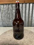 a** Vintage Amber Brown Boilermaker’s Local 83 Kansas City Glass Bottle w/ Stopper 100 years