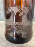 a** Vintage Amber Brown Boilermaker’s Local 83 Kansas City Glass Bottle w/ Stopper 100 years