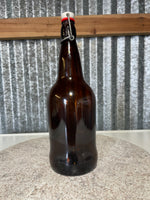 a** Vintage Amber Brown Boilermaker’s Local 83 Kansas City Glass Bottle w/ Stopper 100 years