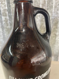 a** Brown Glass Jug 1.89 Liter Cowboys Birmingham Alabama Fill Your Growler Finger Loop