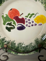 a** Vintage 11” Serving Dish Plate Hand Painted Fruits