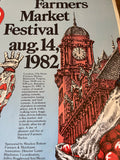 € Vintage Farmers Market Festival Richmond Virginia August 14, 1982 Paper Poster 18” W x 24” H
