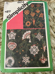 <€€ Vintage Simplicity Pattern 6614 Crocheted Christmas Ornaments Instructions