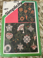 a** Vintage Simplicity Pattern 6614 Crocheted Christmas Ornaments Instructions