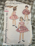 € Simplicitly Vintage Pattern 2484 Girls Sz 1 Dress Slip & Panties CUT Ephemera