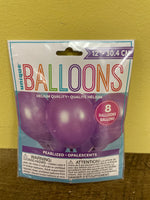 New 7 Bags of 8 (56) Helium Balloons by Unique Balloons 12x30.4cm Dusty Lavender Pearlized