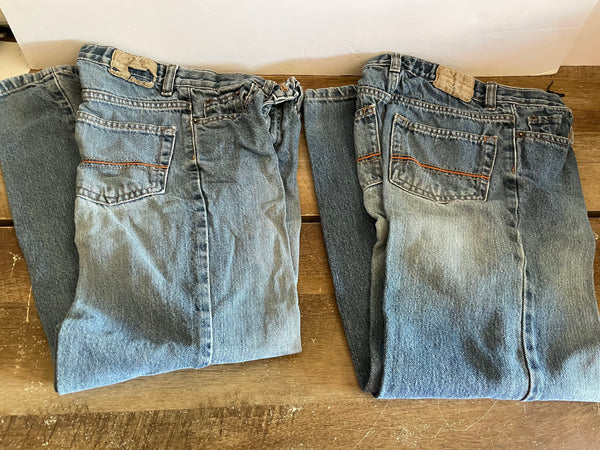 <€€* Set/2 Pairs Boys Blue Jeans Classic Sz 10 by The Children’s Place 1989 Straight Leg