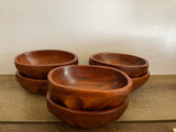 a** Vintage Set/9 Oval Seamless Hand Carved Wood Bowls, Various Shades, Oval 7.25” L