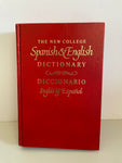 The New College SPANISH & ENGLISH Dictionary Hardcover Book Edwin Williams 1969