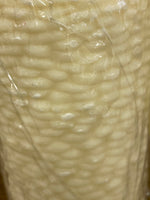 a** New 6” Pillar CANDLE Raised Design on Ivory  Volcanica #9259 Unscented Handcrafted