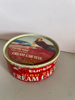Vintage Turtle Wax High Gloss Cream Car Wax Metal Can Canister 1970 Empty MCM