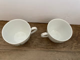€ Pair Vintage Chinese Craftsmen Soo Chow Tea Cups Peacocks Porcelain Gold Rim Set of 2