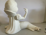 a* Vintage Plaster of Paris Figurine Disney Snow White Ready to Paint or Glaze 14.5” L