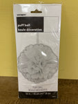 New Single Count 16” White Paper Puff Ball Hanging Decoration Party Supply by Unique Brand