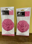 New Lot/2 Count 16” Pink Paper Puff Ball Hanging Decoration Party Supply by Unique Brand