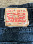 Mens Black Denim Jeans 31” x 30” Levi Strauss 550 Relaxed Fit