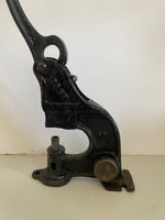 €<a* Vintage Cast Iron PONY Rivet Puncher Press Tool Leather Patent 1900s Bench Mount #17, #18