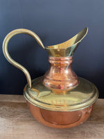 a** Vintage Brass & Copper Pitcher Vase 14.5” H x 12” Diameter
