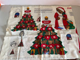 a** Vintage Cranston Jingle Bell Bear Appliques Christmas No-Sew Panels Crafting