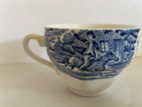 Vintage Single Blue Willow 3.5” Tea Coffee Cup Horse Rider Unbranded England
