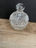 a** Vintage Clear Crystal Glass Trinket Jar Decor With Lid
