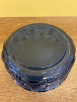 € Vintage Imperial Glass Cobalt Blue Basket Weave Pattern Set/7 Bowls Soup Salad Dessert