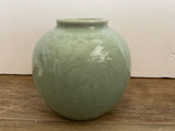 [Updt] a** Vintage Green Ginger Jar Vase Urn Pot Without Lid Ceramic Pottery China