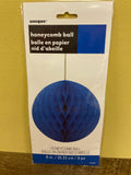 New Lot/6 Count 8” Royal Blue Paper Honeycomb Ball Hanging Decoration Party Supply by Unique Brand