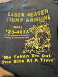 New Men’s Large Black Graphic Short Sleeve Tshirt Eager Beaver Stump Grinding Advertising