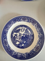 € Vintage Blue Willow Ware Royal China Ironstone Set/4 10” Dinner Plates USA