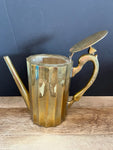 a** Vintage Brass 8” Coffee Tea Pot Hinged Lid