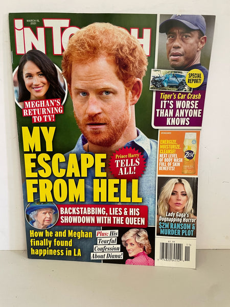 £€* NEW INTOUCH Magazine March 15 2021 My Escape From Hell Prince Harry Meghan Queen Diana