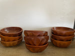 a** Vintage Set/9 Oval Seamless Hand Carved Wood Bowls, Various Shades, Oval 7.25” L
