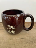 Vintage Brown Glazed Hawaii Stoneware Coffee Mug Personalized IUKI JUDY