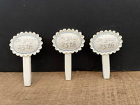 a** New Set/23 Ceramic Garden Plant Cake Cupcake Gift Markers Stakes Stick Label Variety of Designs