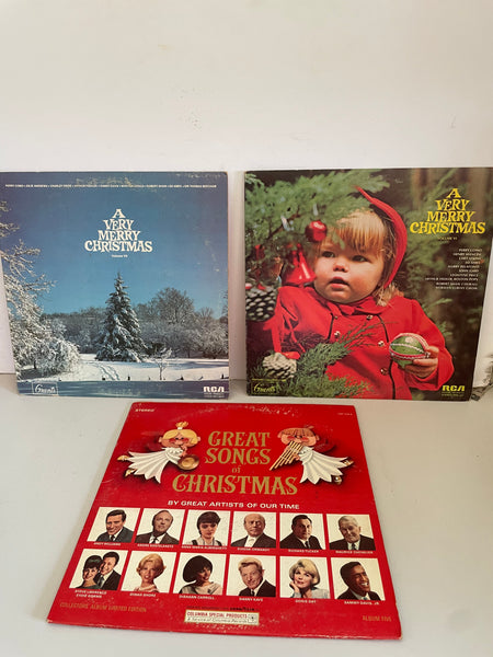 * Vintage Lot/3 Christmas Records LP Vinyl Album Very Merry Christmas Vols 6 & 7, Great Songs